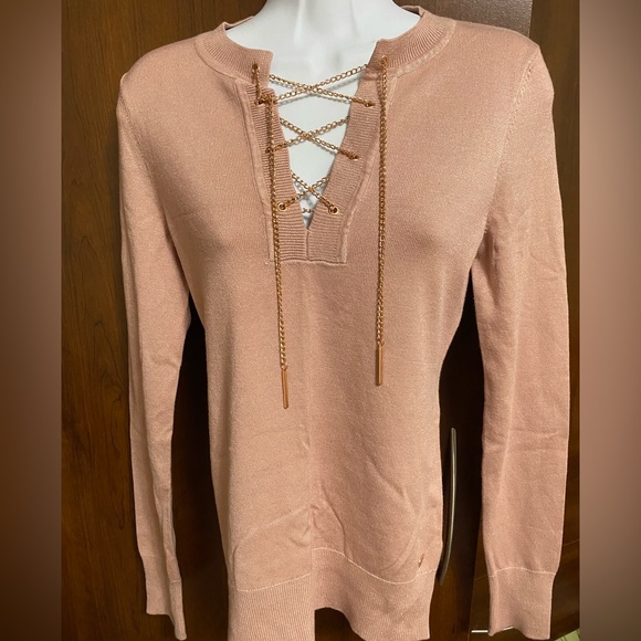 Guess Los Angeles - Size S pink with rose gold chain link - Picture 1 of 6